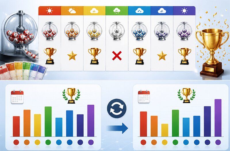 Có sự khác biệt về ngày trao jackpot theo năm không?