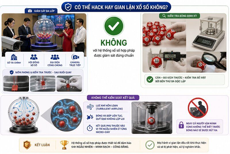 Có thể hack hay gian lận xổ số không