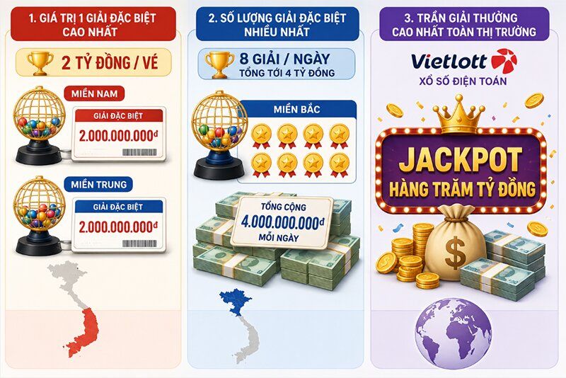 Đài xổ số nào giải thưởng cao nhất