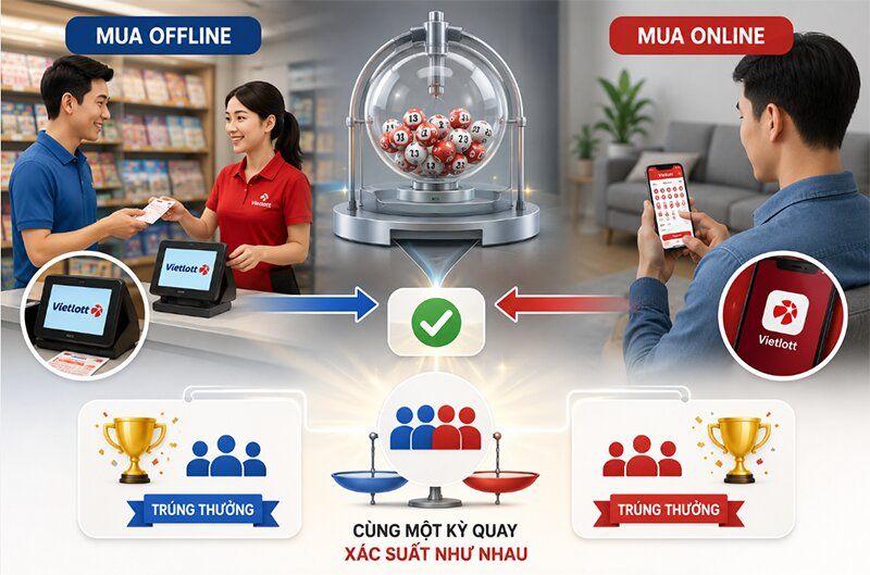 Mua online hay offline có tỷ lệ trúng khác không