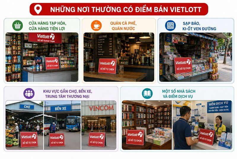 Những nơi nào thường có điểm bán Vietlott