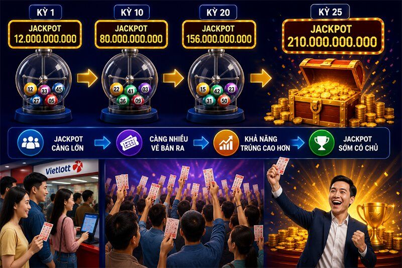 Sau bao nhiêu kỳ thì jackpot thường được trao?