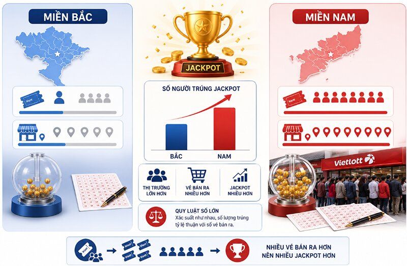 Miền nào có nhiều jackpot Vietlott nhất