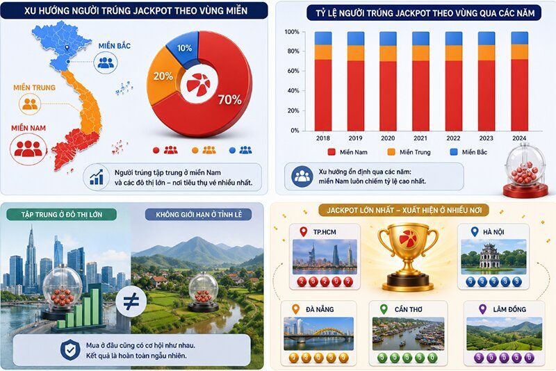 Xu hướng người trúng jackpot theo vùng miền