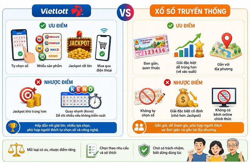 Vietlott và xổ số truyền thống